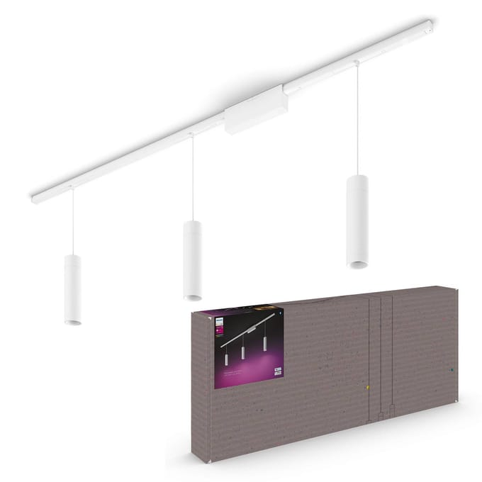 Philips Hue Perifo railverlichting plafond - wit en gekleurd licht - 3 hanglampen - wit - basisset
