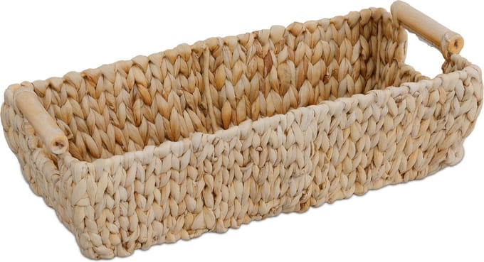 Opbergmand waterhyacint - handgrepen - 13,5x43x19 cm - badkamer
