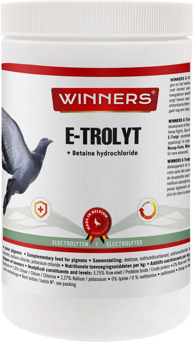 Belgian Winners E-Trolyt 700g - supplement voor duiven - herstel, regulator vochthuishouding, energie