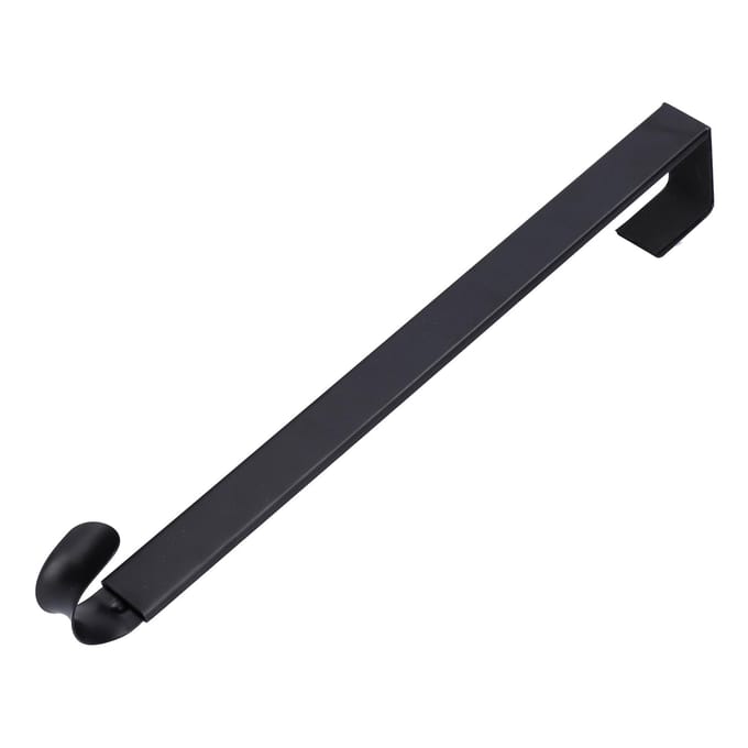 Crochet de porte rétractable réglable sans perçage pour couronne de porte Ornement de Noël Noir noir