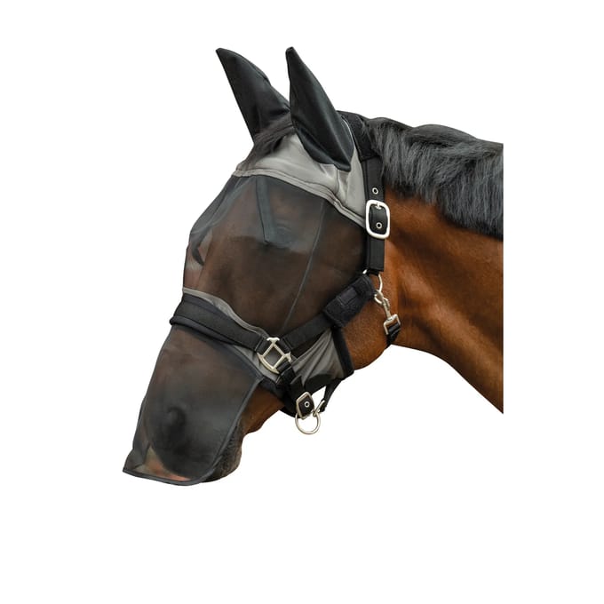 Vliegmasker voor paard met neuskap HKM Premium