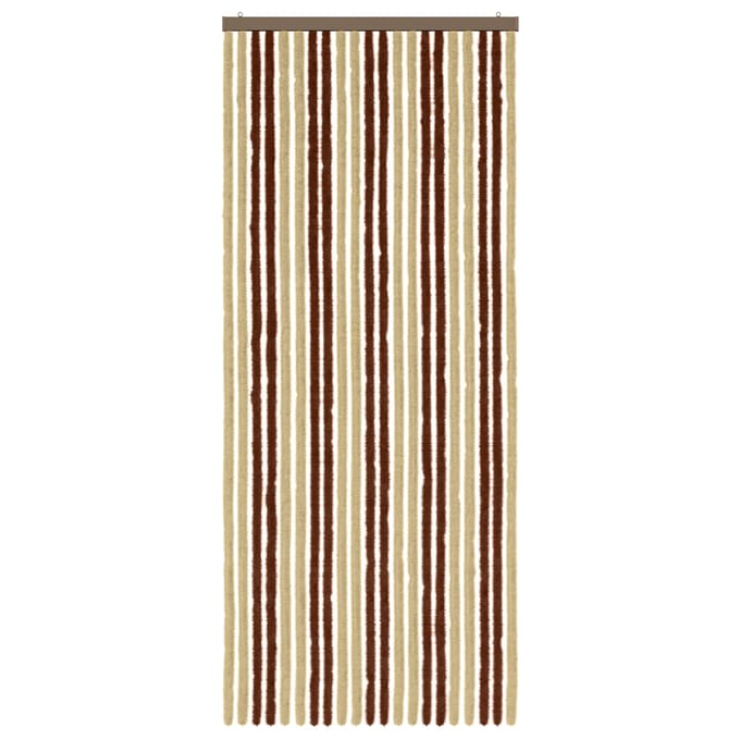 vidaXL - Insecten - Gordijn - Chenille - Bruin - en - Beige - 90 - x - 220 - cm - 100% - PP