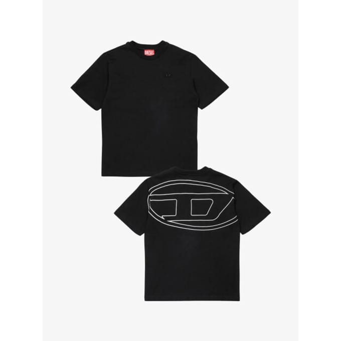 Diesel Jongens t-shirt tboggymegovald oversized zwart