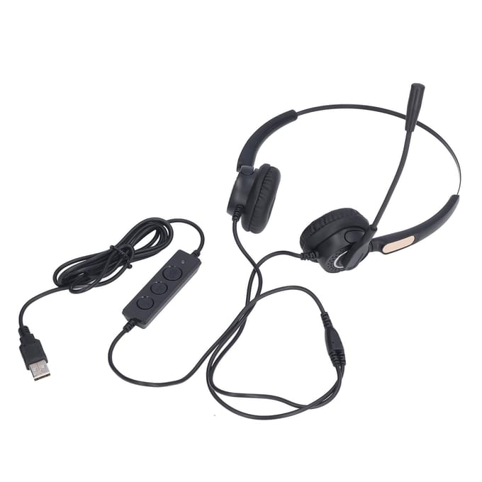 Bedrade Telefoon Headset Ruisonderdrukking Ergonomisch Verstelbare Volumeregeling USB Computer Headset