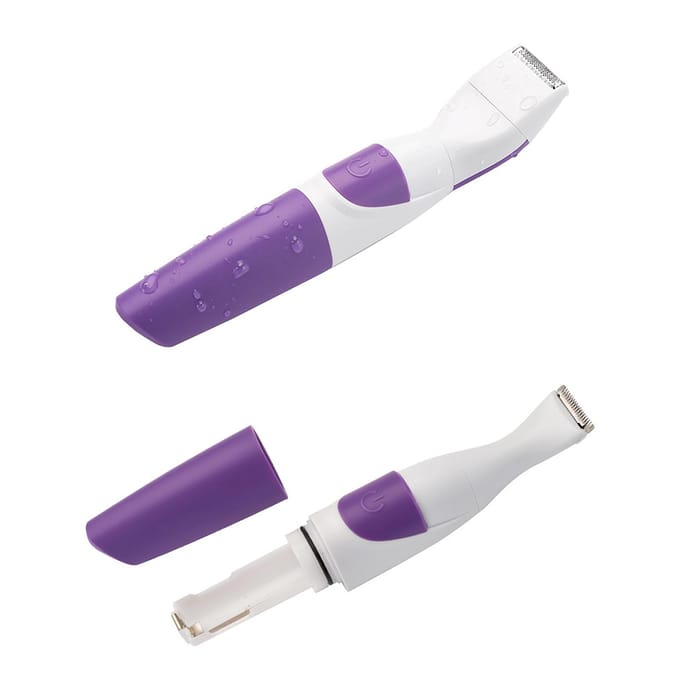Dames Bikini Draadloze Trimmer 2 in 1 Waterdicht Draagbaar Veilig Ontharings Trimmer Paars white