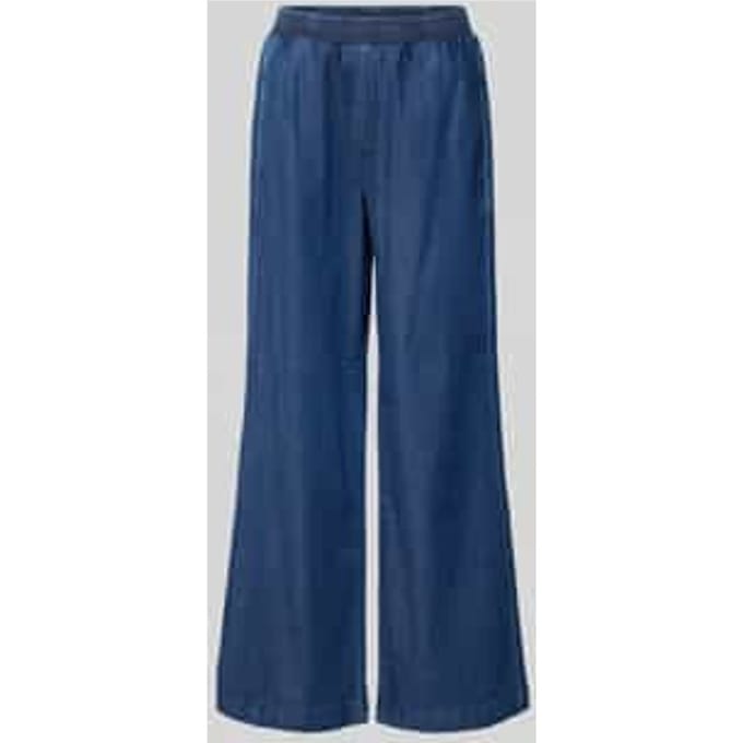 Wide leg stoffen broek in jeanslook
