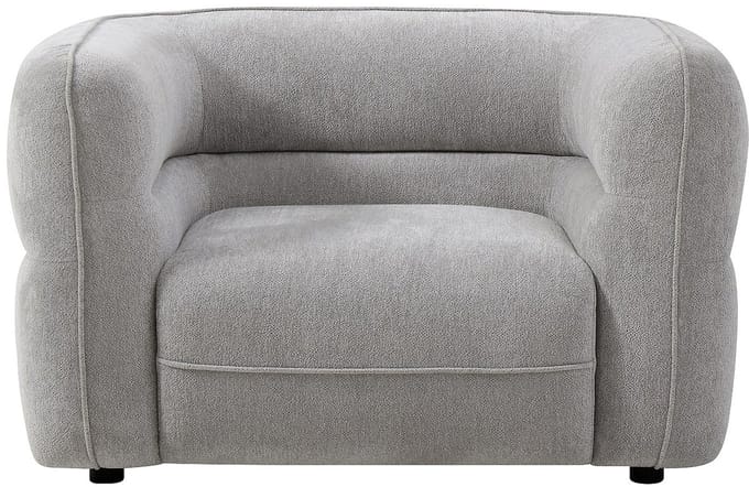 Vente-unique Fauteuil in grijze chenille stof -TALIENA