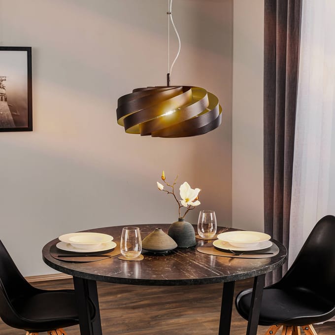 Domiluce Vento hanglamp, zwart, Ø 50 cm, metaal, E27