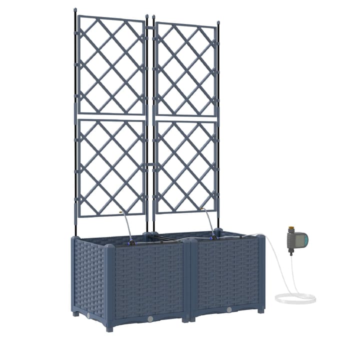 vidaXL - Plantenbak - 2 - st - Grijs - 80 - x - 40 - x - 142 - cm - PP