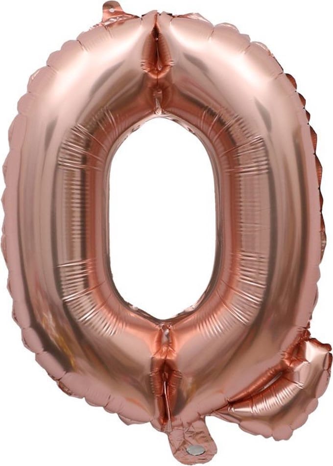 Folieballon / Letterballon Rose Goud  - Letter Q - 41cm