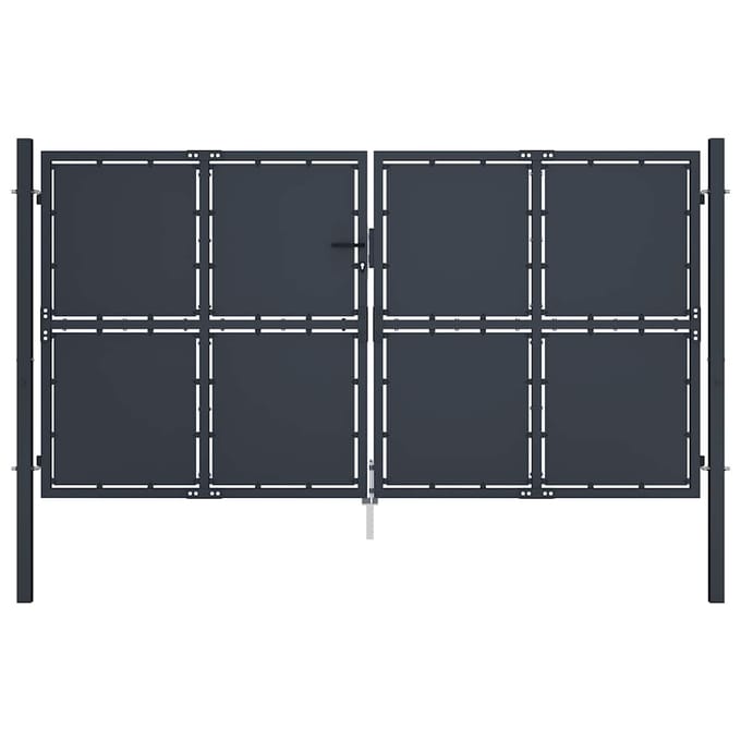 vidaXL Tuinpoort staal 300x125 cm antraciet