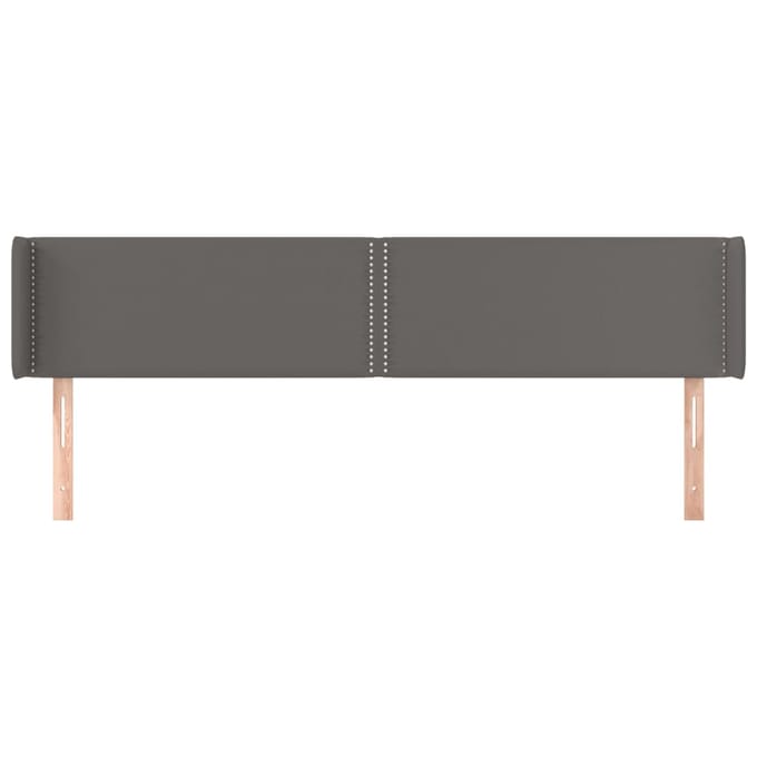 vidaXL - Hoofdbord - met - randen - 203x16x78/88 - cm - kunstleer - grijs