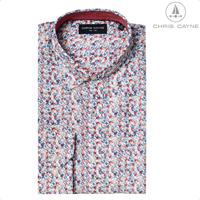 Chris Cayne - Blouse 1334 rood print LM en borstzak - maat M