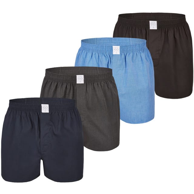 MG-1 Wijde Geweven Boxershorts Heren 4-Pack Effen - Maat XXL