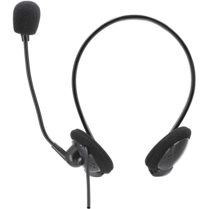 PC-Office-headset NHS-P100' met nekband, stereo, zwart