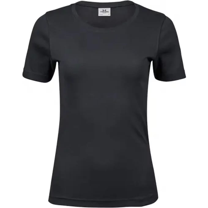 Tee Jays - Dames Interlock T-shirt - Dark Grey (Solid) maat M