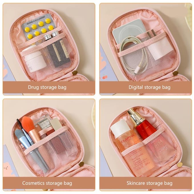 Draagbare Make-up Pouch voor Touch-Ups, Mini Lippenstift Cosmetica Opbergtas, Multifunctionele Organizer met Grote Capaciteit, Toilettas