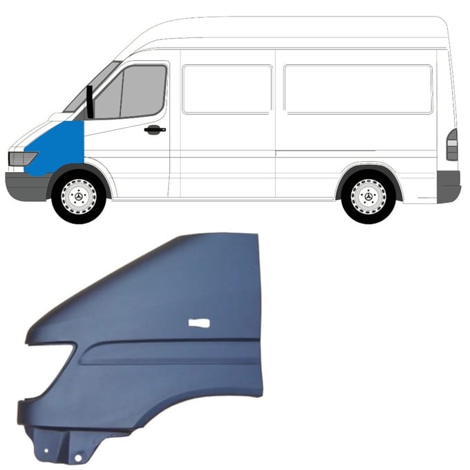 Voorste spatbord voor Mercedes Sprinter 1995-2006 / Links