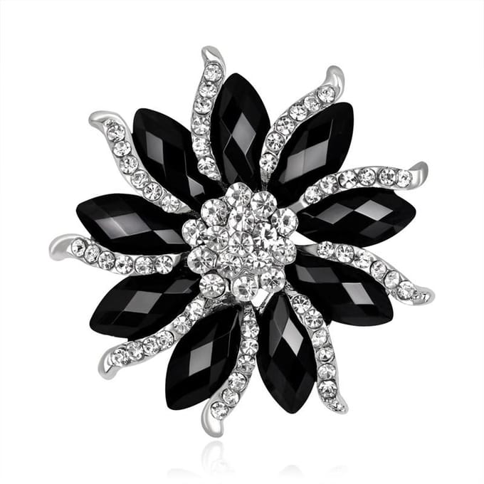 Mode Delicaat Temperament Hoge Kwaliteit Broche Zwart Hars Legering Corsage Kleding Accessoires gray