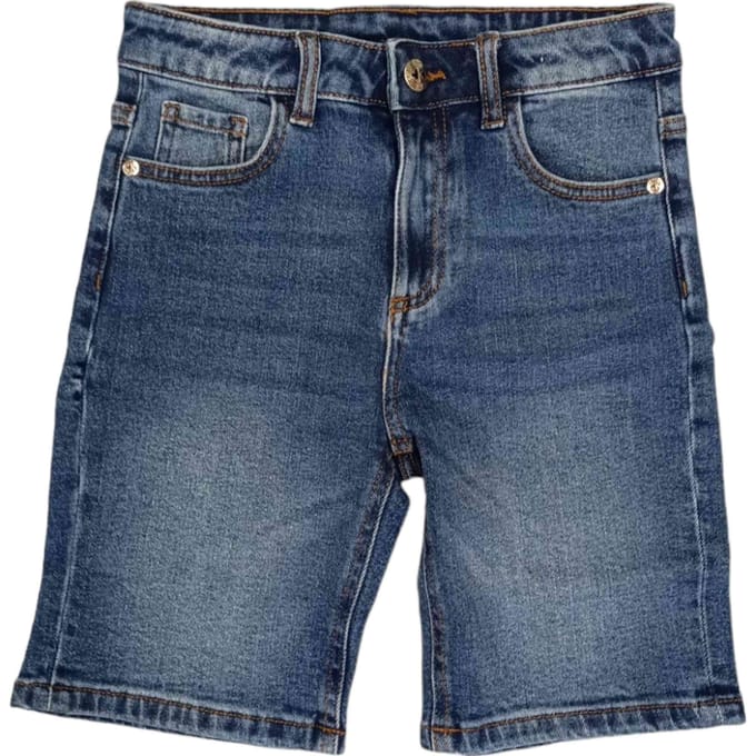 Richmond - Bermuda Denim Logo Wit RBP24087BENH