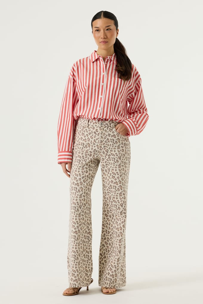 GARCIA Dames Effen Blouse Rood Lange mouw