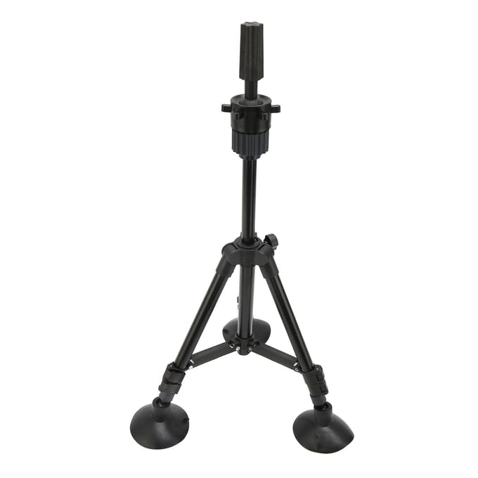 Support de Tête de Perruque Ventouse Alliage d'Aluminium Portable Réglable Support de Tête de Perruque pour Salon de Beauté Noir black