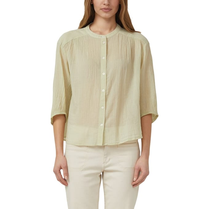 s.Oliver - female - Lichtgewicht katoenen blouse met 3/4 mouwen en textuur