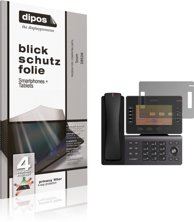dipos – Matte Privacy Screenprotector geschikt voor Snom D892M | Anti-Spy Beschermfolie