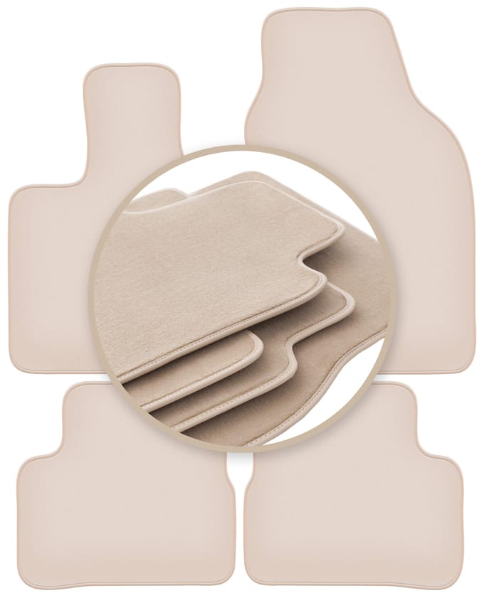 PREMIUM beige vloermatten voor: Fiat E-500 / 500 Electric hatchback 2020-