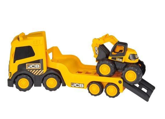 Teamsterz bouwvoertuig mega transporter met graafmachine speelgoed 40 cm.