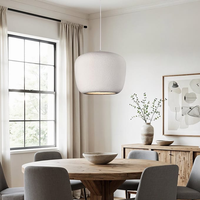 LumenXL LumenXL - Wabi Sabi hanglamp Kumo - Ø40 cm - Steeneffect - Wit - E27