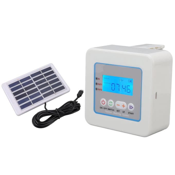 Micro Automatische Druppelirrigatie Kit Programmeerbare Timer Zonne-energie Multifunctioneel Automatisch Water Geven gray