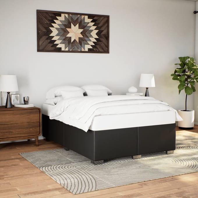 vidaXL - Bedframe - kunstleer - zwart - 140x200 - cm