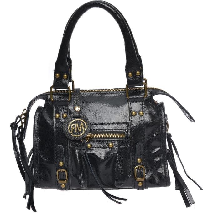 Roberta M Zwart Rundleer Tas