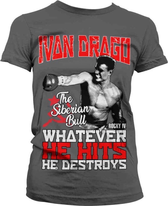 Rocky Dames Tshirt -L- Ivan Drago The Siberian Bull Grijs