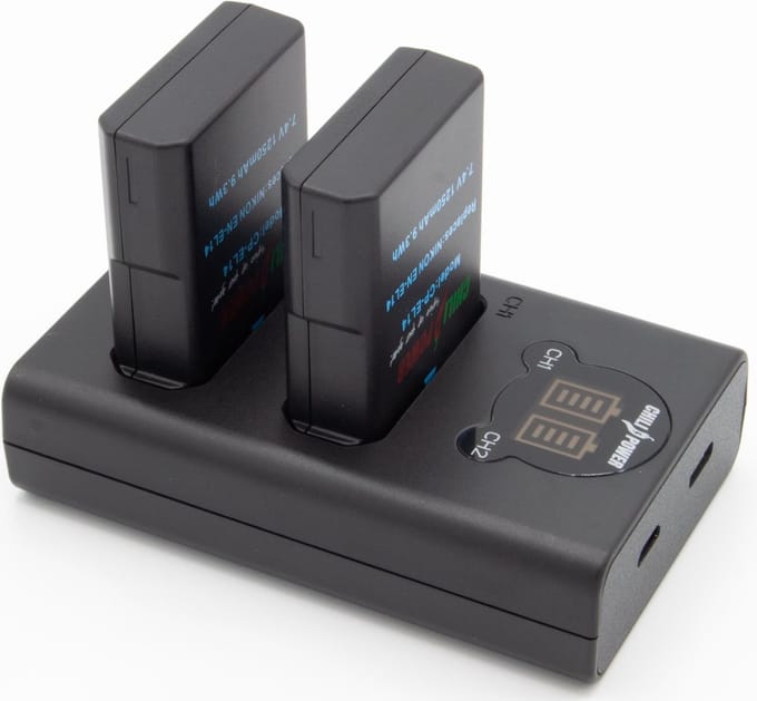 ChiliPower EN-EL14 Nikon USB Duo Kit - Camera accu set