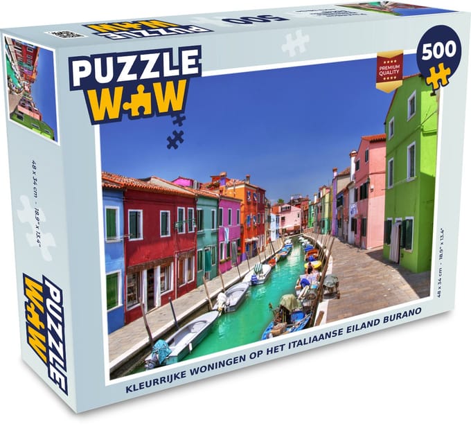 Puzzel Kleurrijke woningen op het Italiaanse eiland Burano - Legpuzzel - Puzzel 500 stukjes