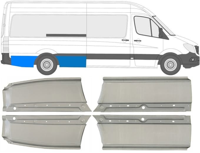Reparatiepaneel achterspatbord voor Mercedes Sprinter 2006-2018 / Set