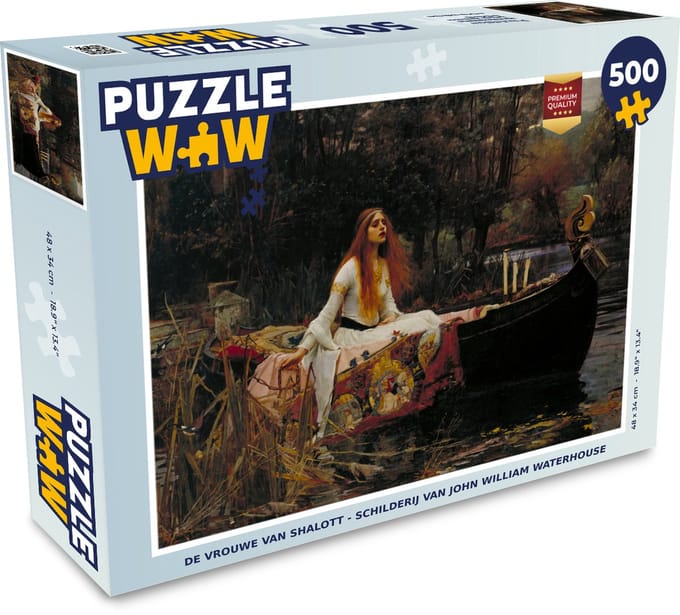 Puzzel De vrouwe van Shalott - schilderij van John William Waterhouse - Legpuzzel - Puzzel 500 stukjes