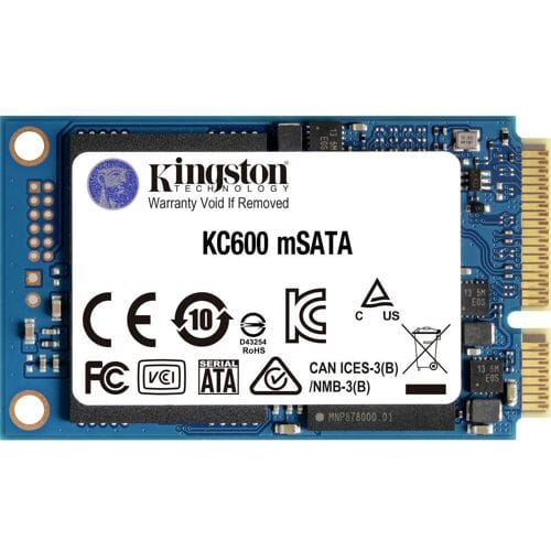 Kingston KC600 - Interne SSD - 512GB - mSATA - SATA III 6Gb/s - 3D TLC - Hardwarematige Versleuteling