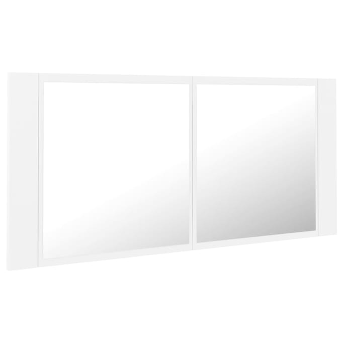 vidaXL - Badkamerkast - met - spiegel - en - LED - 100x12x45 - cm - acryl - wit