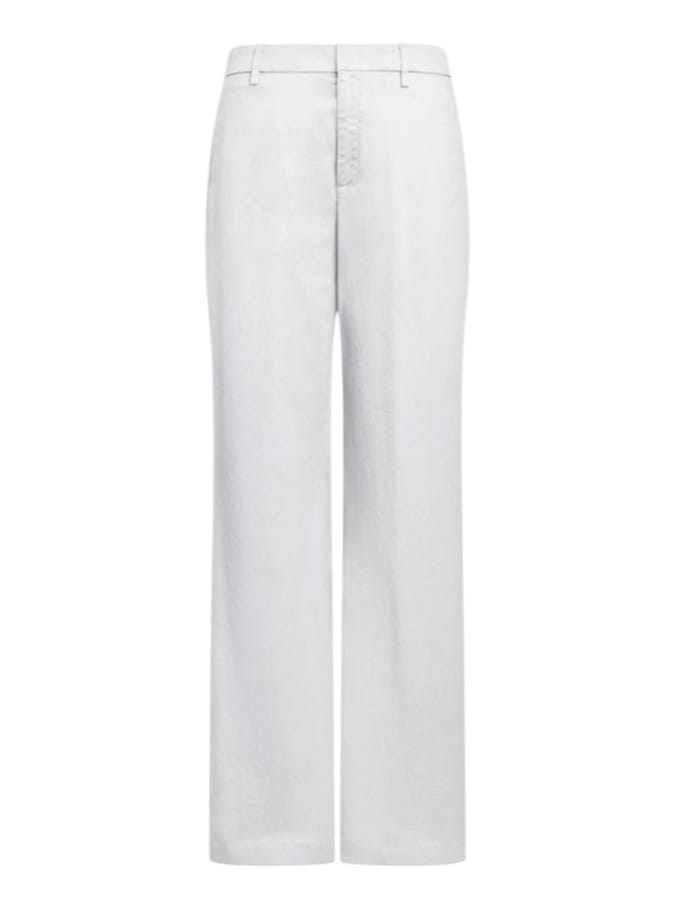 Vrouwenbroek Dondup - pantalon met brede poten in gabarsdina - wit