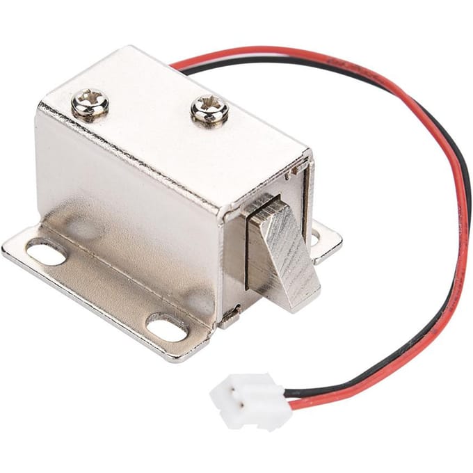 Serrure électrique électromagnétique à solénoïde pour contrôle d'accès pour porte, armoire, tiroir blanc