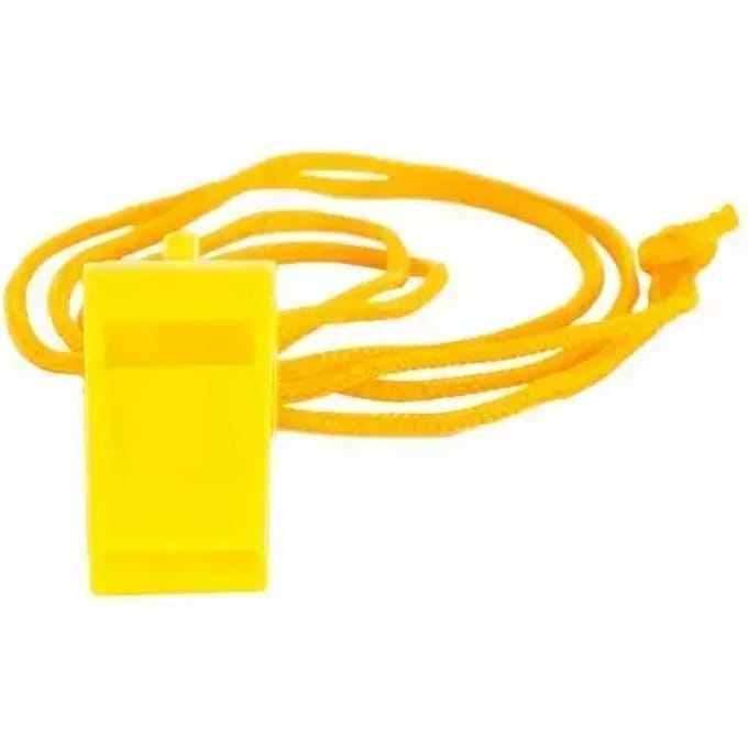 Set van 5 standaard plastic fluitjes Softee