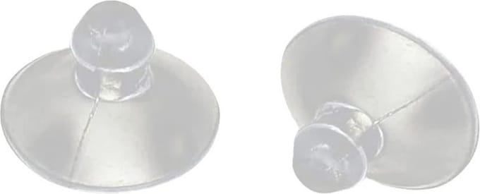 2x Zuignap met glasbuffer - 35 x 11 x 20mm - Transparant