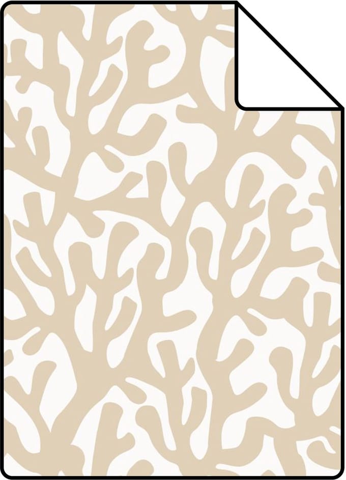 Proefstaal ESTAhome behang koraal beige en wit - 26.5 x 21 cm - 131009-S
