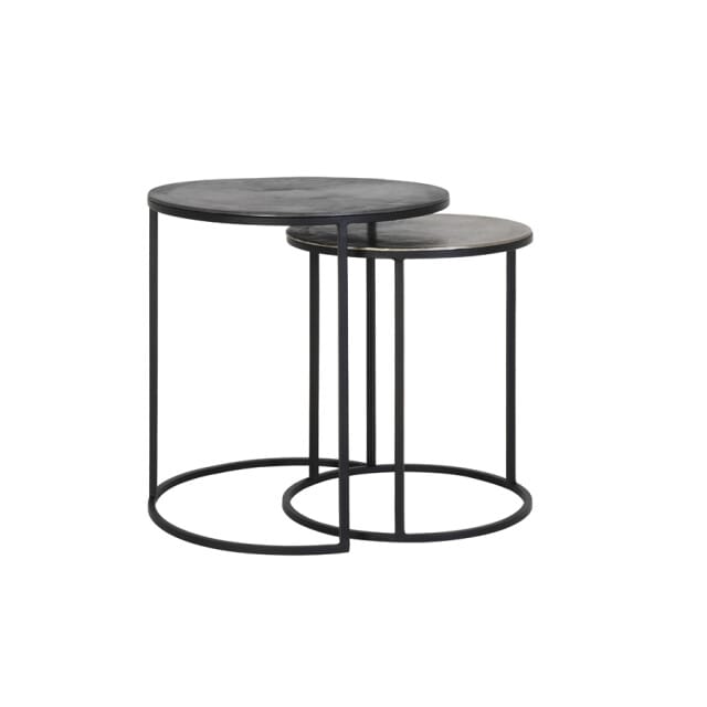 Light & Living - Bijzettafel TALCA - Ø49x50.5cm - Zilver - Set van 2