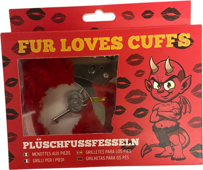 Furry Love Cuffs - Rood - Extra Lange Ketting - Extra Zwaar 265 Gram !! - Extra Groot