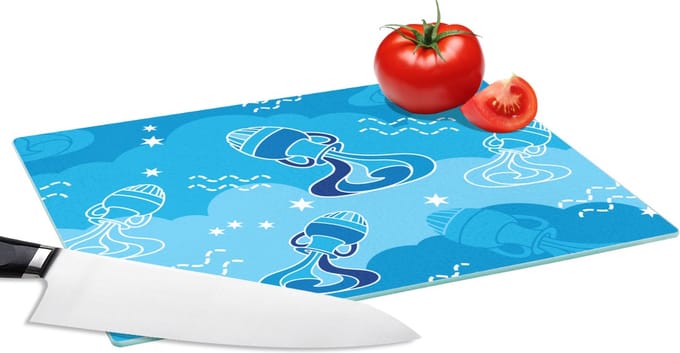 Glazen Snijplank - 28x20 - Aquarius - Design - Zodiac - Snijplanken Glas