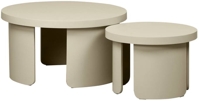 sweeek - Set van 2 ronde nesttafels, salontafel - luma